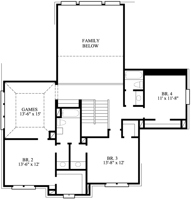 Upper/Second Floor Plan: 62-175