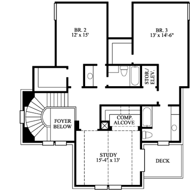 Upper/Second Floor Plan: 62-177