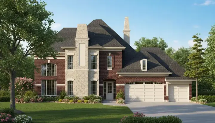 European house plans 62-185 - front exterior, 3,446 sq ft, 3 bed, 3 bath house plans | Monster House Plans