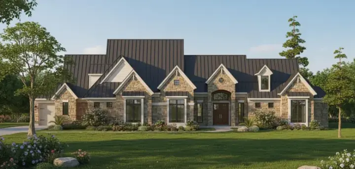Traditional house plans 62-189 - front exterior, 3,470 sq ft, 3 bed, 3 bath house plans | Monster House Plans