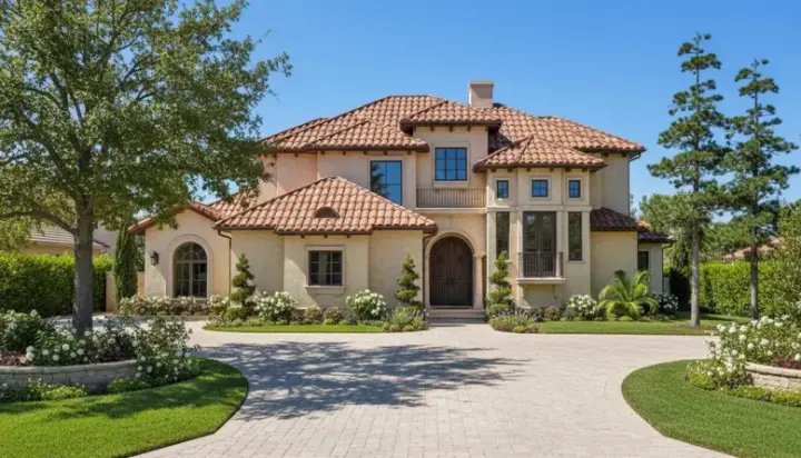 Spanish house plans 62-190 - front exterior, 3,485 sq ft, 4 bed, 3 bath house plans | Monster House Plans