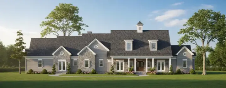 Country house plans 62-198 - front exterior, 3,575 sq ft, 3 bed, 3 bath house plans | Monster House Plans