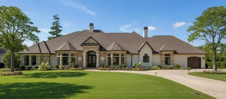 Traditional house plans 62-202 - front exterior, 3,601 sq ft, 3 bed, 2 bath house plans | Monster House Plans