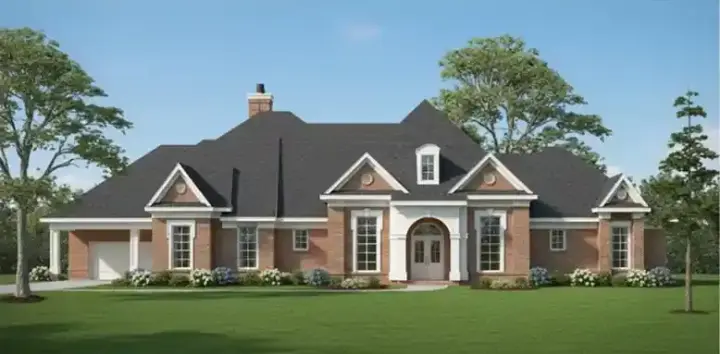 Traditional house plans 62-211 - front exterior, 3,640 sq ft, 4 bed, 4 bath house plans | Monster House Plans