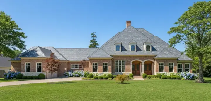 Country house plans 62-219 - front exterior, 3,676 sq ft, 4 bed, 4 bath house plans | Monster House Plans