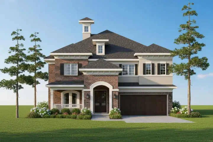 Mediterranean house plans 62-221 - front exterior, 3,677 sq ft, 4 bed, 4 bath house plans | Monster House Plans