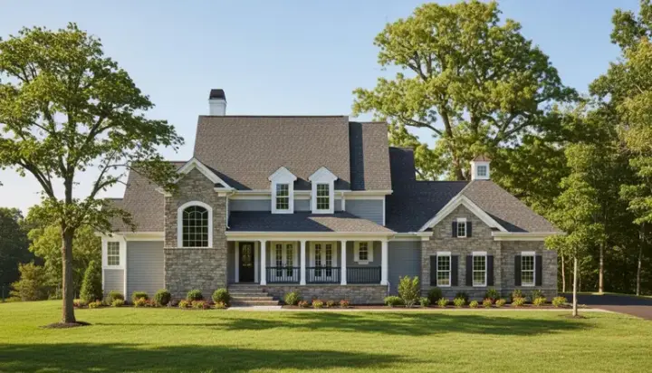 Country house plans 62-224 - front exterior, 3,693 sq ft, 4 bed, 3 bath house plans | Monster House Plans