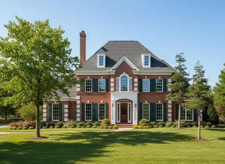 Southern Colonial house plans 62-232 - front exterior, 3,760 sq ft, 4 bed, 3 bath house plans | Monster House Plans