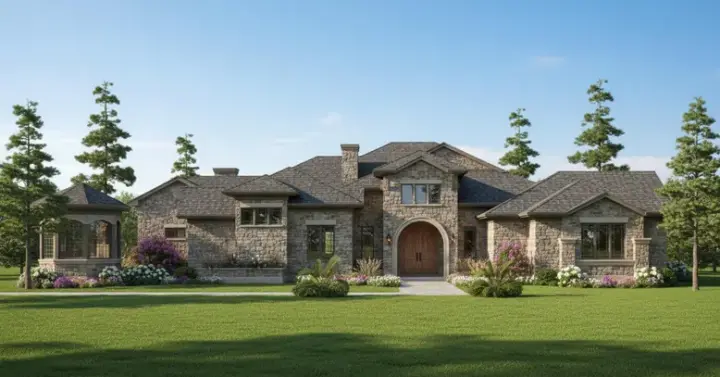 Traditional house plans 62-234 - front exterior, 3,674 sq ft, 3 bed, 3 bath house plans | Monster House Plans