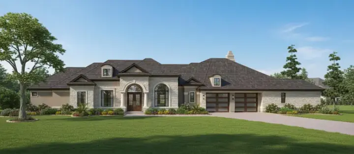 Traditional house plans 62-236 - front exterior, 3,771 sq ft, 4 bed, 3 bath house plans | Monster House Plans