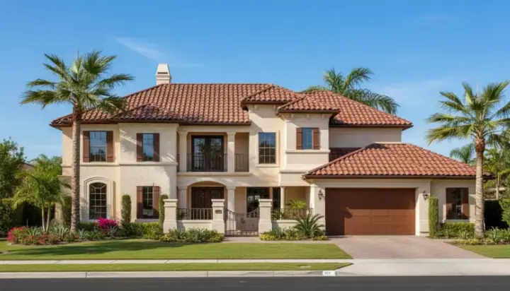Mediterranean house plans 62-244 - front exterior, 3,852 sq ft, 4 bed, 4 bath house plans | Monster House Plans