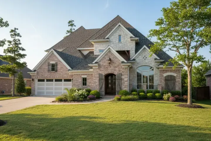 French Country house plans 62-246 - front exterior, 3,862 sq ft, 4 bed, 5 bath house plans | Monster House Plans