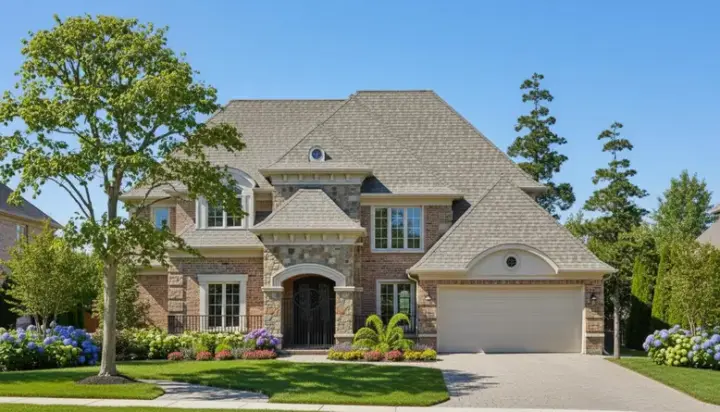 European house plans 62-247 - front exterior, 3,864 sq ft, 4 bed, 4 bath house plans | Monster House Plans