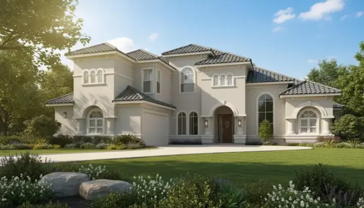 Mediterranean house plans 62-249 - front exterior, 3,868 sq ft, 3 bed, 3 bath house plans | Monster House Plans