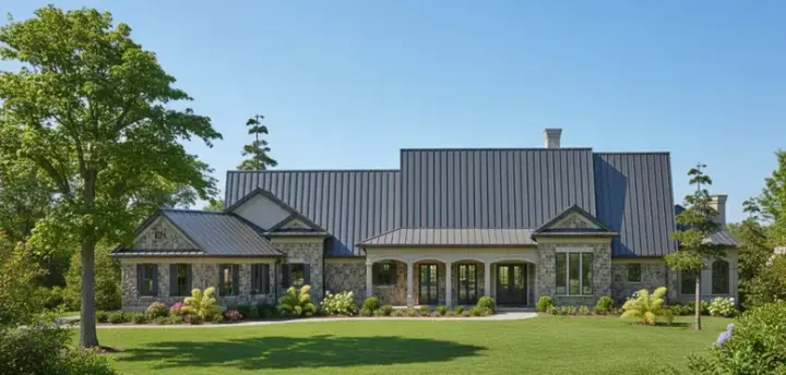 Farmhouse house plans 62-264 - front exterior, 3,950 sq ft, 3 bed, 3 bath house plans | Monster House Plans