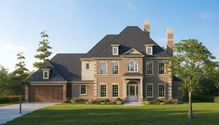 Southern Colonial house plans 62-272 - front exterior, 3,997 sq ft, 4 bed, 3 bath house plans | Monster House Plans