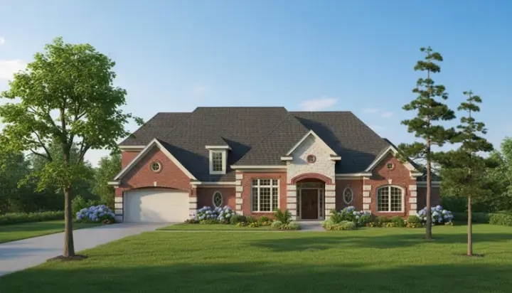 Traditional house plans 62-276 - front exterior, 4,015 sq ft, 4 bed, 3 bath house plans | Monster House Plans