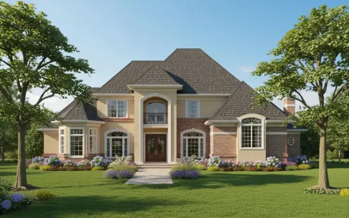 Traditional house plans 62-279 - front exterior, 4,046 sq ft, 4 bed, 3 bath house plans | Monster House Plans