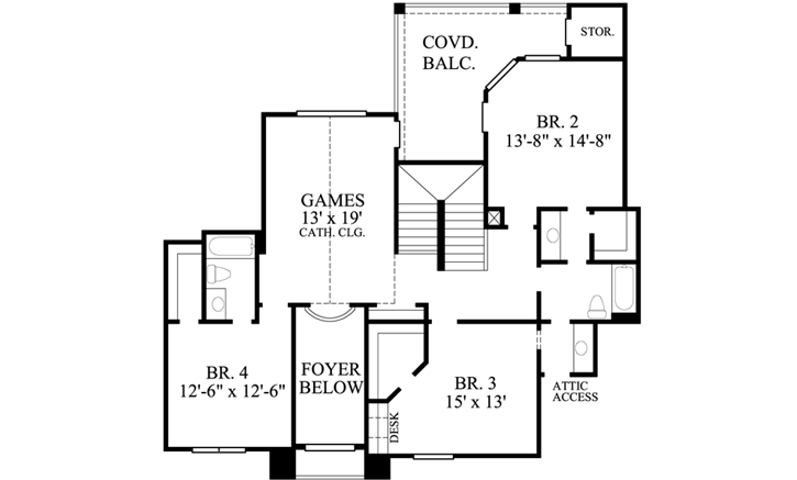 Upper/Second Floor Plan: 62-279