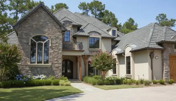 French Country house plans 62-283 - front exterior, 4,083 sq ft, 4 bed, 4 bath house plans | Monster House Plans