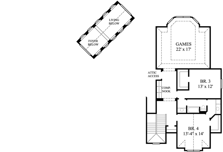 Upper/Second Floor Plan: 62-287