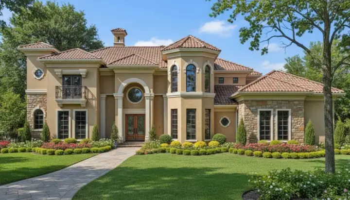 Mediterranean house plans 62-293 - front exterior, 4,145 sq ft, 3 bed, 4 bath house plans | Monster House Plans