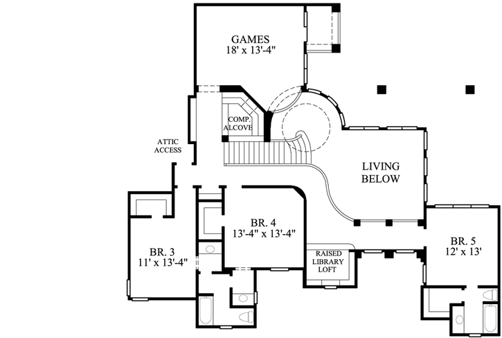 Upper/Second Floor Plan: 62-305