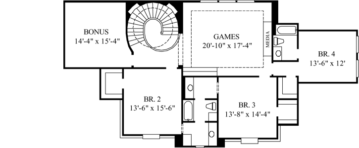 Upper/Second Floor Plan: 62-307