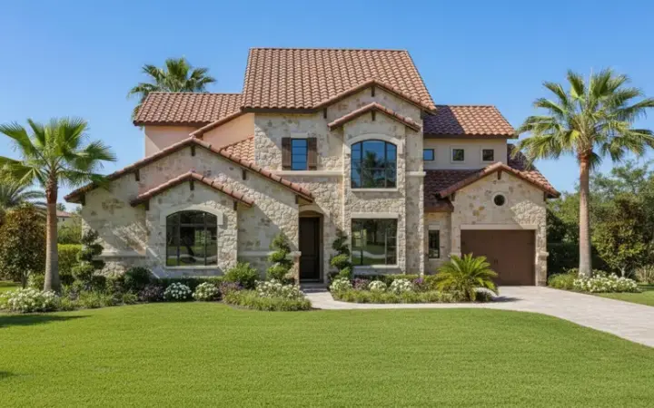 Mediterranean house plans 62-309 - front exterior, 4,239 sq ft, 4 bed, 4 bath house plans | Monster House Plans