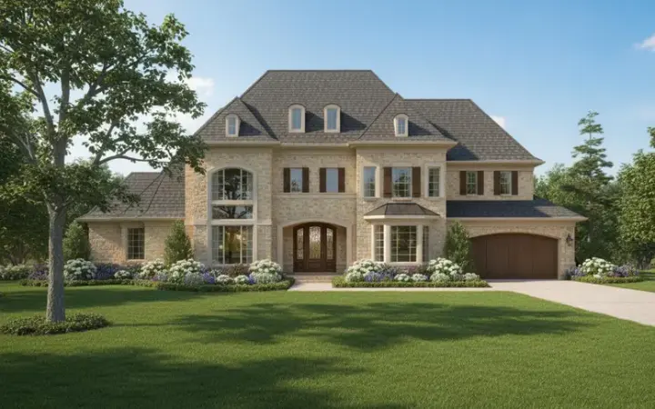 Mediterranean house plans 62-310 - front exterior, 4,243 sq ft, 4 bed, 3 bath house plans | Monster House Plans