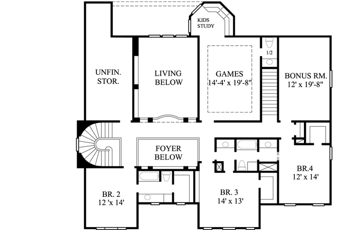 Upper/Second Floor Plan: 62-310