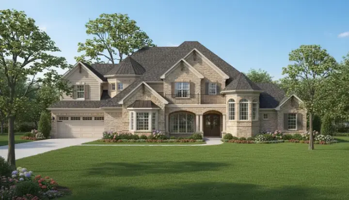 Traditional house plans 62-321 - front exterior, 4,328 sq ft, 4 bed, 4 bath house plans | Monster House Plans