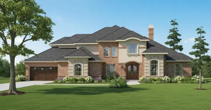 Traditional house plans 62-326 - front exterior, 4,354 sq ft, 4 bed, 4 bath house plans | Monster House Plans