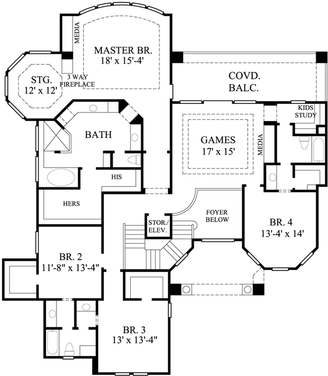 Upper/Second Floor Plan: 62-327