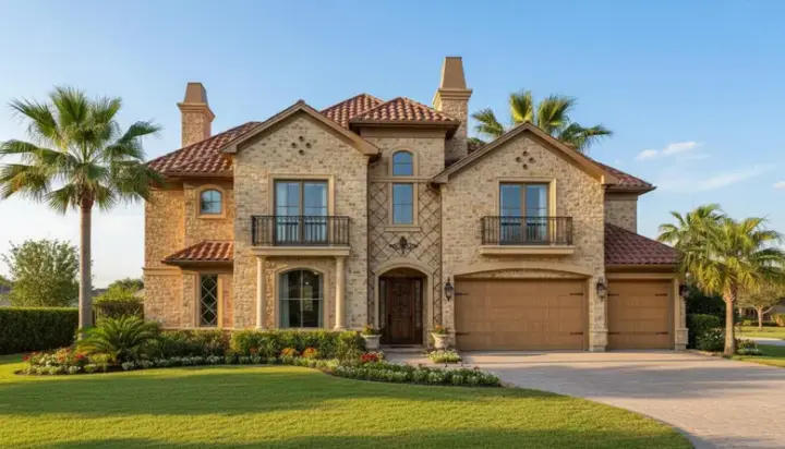 Mediterranean house plans 62-330 - front exterior, 4,368 sq ft, 4 bed, 3 bath house plans | Monster House Plans