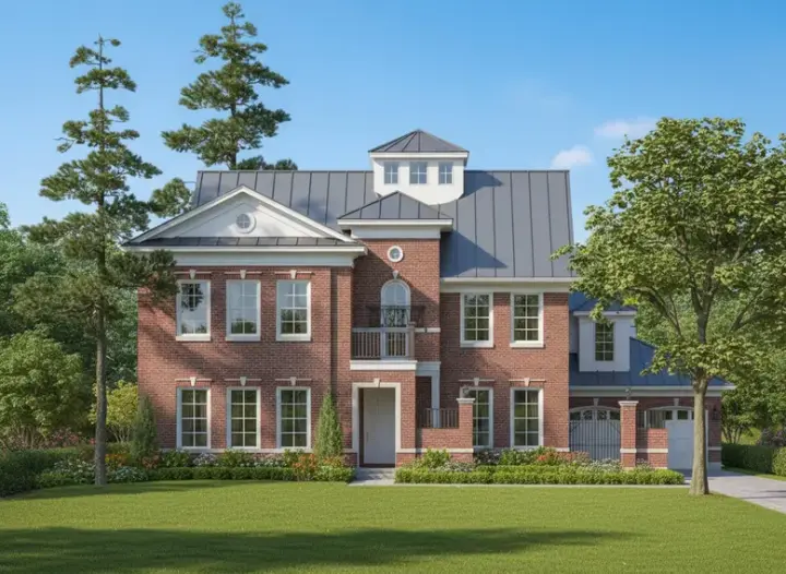 European house plans 62-334 - front exterior, 4,419 sq ft, 3 bed, 3 bath house plans | Monster House Plans