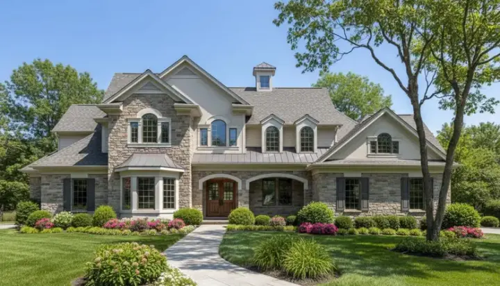 Traditional house plans 62-338 - front exterior, 4,461 sq ft, 4 bed, 5 bath house plans | Monster House Plans