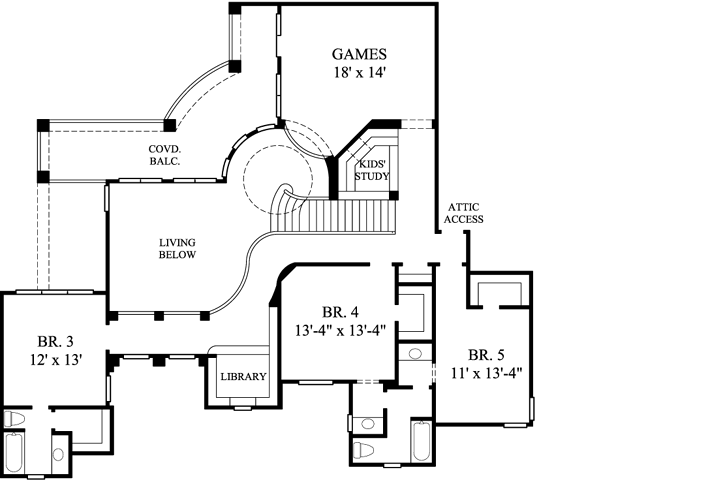Upper/Second Floor Plan: 62-340