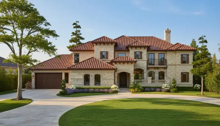 Mediterranean house plans 62-342 - front exterior, 4,478 sq ft, 4 bed, 3 bath house plans | Monster House Plans
