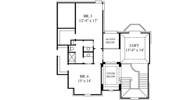 Upper/Second Floor Plan: 62-349