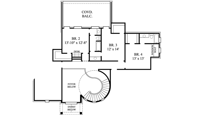 Upper/Second Floor Plan: 62-352