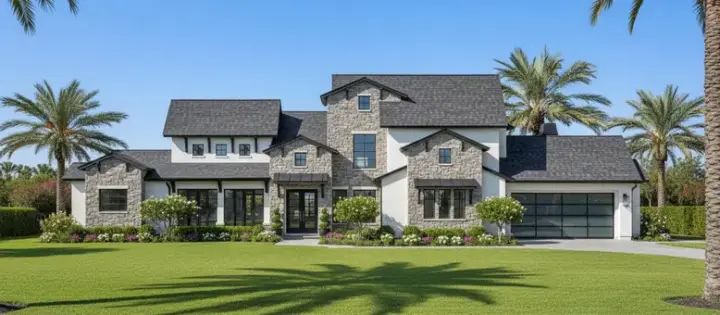 Tuscan house plans 62-357 - front exterior, 4,530 sq ft, 3 bed, 3 bath house plans | Monster House Plans