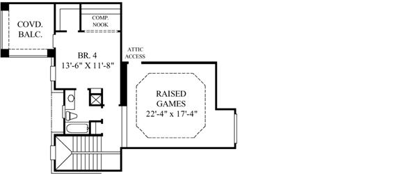 Upper/Second Floor Plan: 62-358