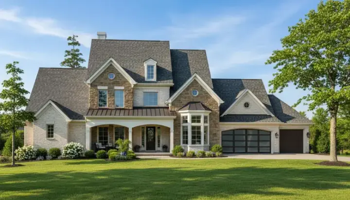 Traditional house plans 62-360 - front exterior, 4,550 sq ft, 5 bed, 5 bath house plans | Monster House Plans