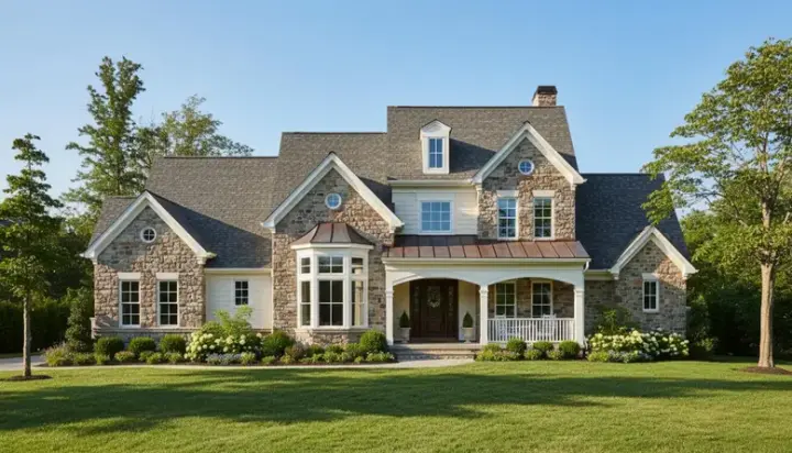 Traditional house plans 62-361 - front exterior, 4,550 sq ft, 5 bed, 5 bath house plans | Monster House Plans