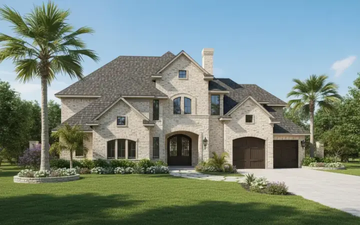 Traditional house plans 62-363 - front exterior, 4,559 sq ft, 4 bed, 3 bath house plans | Monster House Plans