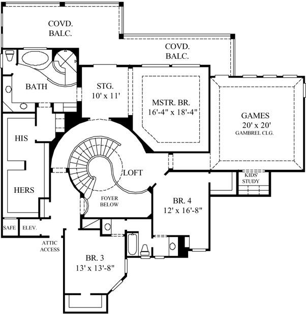Upper/Second Floor Plan: 62-363
