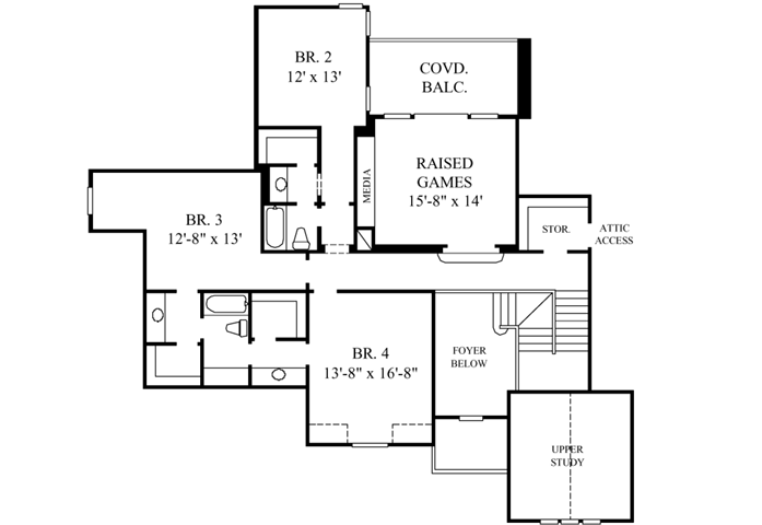 Upper/Second Floor Plan: 62-364