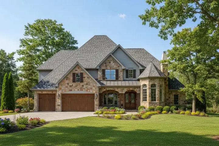 Traditional house plans 62-369 - front exterior, 4,579 sq ft, 5 bed, 4 bath house plans | Monster House Plans