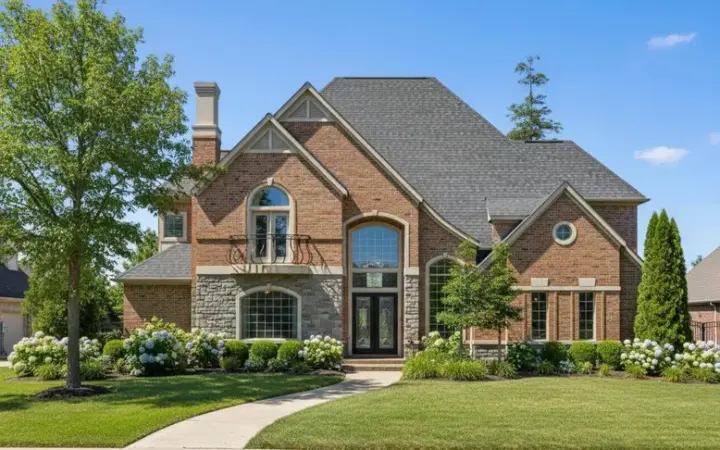 European house plans 62-384 - front exterior, 4,718 sq ft, 4 bed, 3 bath house plans | Monster House Plans